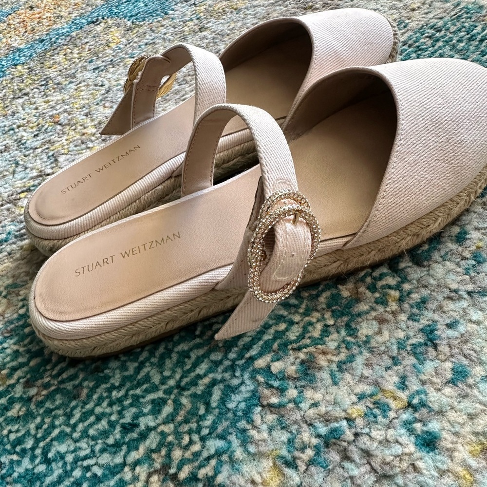 Stuart Weitzman slide sandal, light pink
